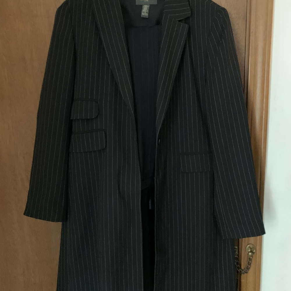 Pinstripe light weight suit jacket and pants